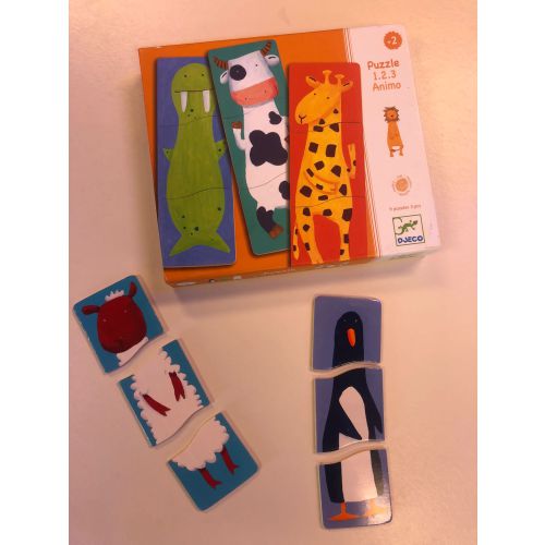 9 dierenpuzzels (3 st. per dier) 9 dierenpuzzels (3 st. per dier)