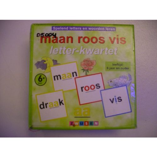 Maan roos vis letter-kwartet