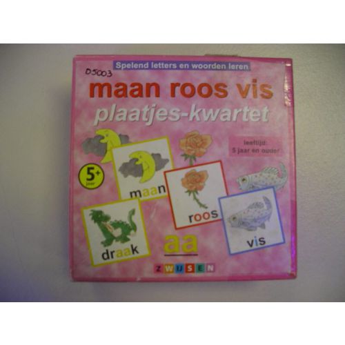 Maan, roos, vis, plaatjes kwartet